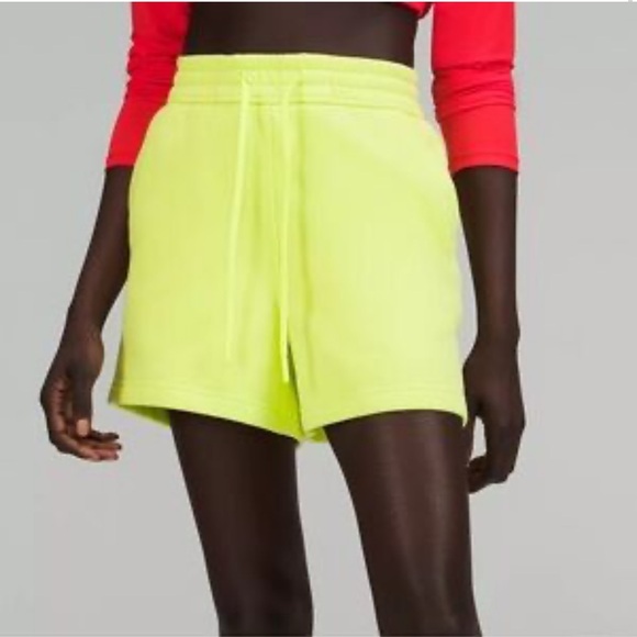 Lululemon Electric Yellow Loungeful Athletic Shorts, High Rise, size 8, EUC - Picture 2 of 11